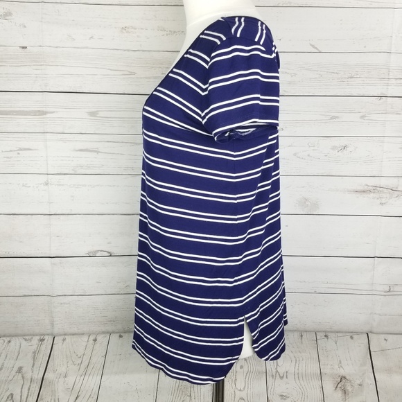 Anthropologie Bordeaux Striped Tee - Picture 5 of 8